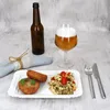 12x Čisté papírové talíře z porcelánu 24,5x16cm bílé Náhled obrázku produktu 3