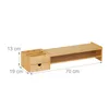 Stojan na monitor Relaxdays, bambus, zásuvka a 5 přihrádek, Náhled obrázku produktu 4