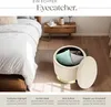 tectake® Sitzhocker mit Stauraum Coco in Samtoptik mit Produktbild-Vorschau 3