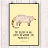 Mr. & Mrs. Panda Bild Nasenbär DIN A3 - Gelb Pastell - Produktbild-Vorschau 2