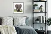 MuchoWow® Gerahmtes Poster Entgegenkommender Elefant 40x40 Produktbild-Vorschau 2