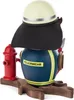 Räucherfigur Eule Feuerwehrmann mit Schlauch Höhe 19cm NEU Produktbild-Vorschau 2