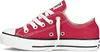 A side view of a red Converse Chuck Taylor All Star sneaker. Voir les images du produit