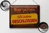 Blechschild Biergarten wir haben geschlossen, 40 x 30 cm, Produktbild-Vorschau 2