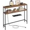 A narrow console table with two shelves, featuring a built-in charging station. Produktbild-Vorschau