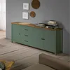 Credenza Miranda in legno massiccio colore verde e pino Anteprima dell’immagine prodotto 2