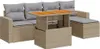 vidaXL 6-tlg. Garten-Sofagarnitur mit Kissen Beige Poly Produktbild-Vorschau 1