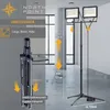 A product image showing a tripod stand with two LED lights mounted on top, with dimensions and height indicators overlaid. Produktbild-Vorschau