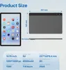 A tablet and its dimensions are shown, along with a spec sheet. Podgląd zdjęcia produktu