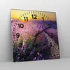 Wanduhr - Quadrat - Glasuhr - Feld Lavendel Sonne - 40x40cm Produktbild-Vorschau 4