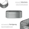 A product image showcasing a metal raised garden bed with descriptive text. Produktbild-Vorschau