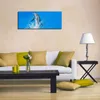 Wallario Premium Leinwandbild Fröhlicher Delfin im blauen Produktbild-Vorschau 3