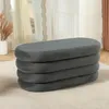 riess-ambiente Polsterbank VOGUE 85cm grau Samt ovale Produktbild-Vorschau 1