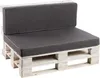 A single pallet sofa cushion set with a dark gray fabric cover, shown against a white background.