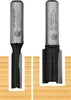 Two router bits are shown, one in use creating a groove in wood, and another beside it. Produktbild-Vorschau