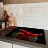 KitchenYeah© Herdabdeckplatte Paprika - Rot - Schwarz - Produktbild-Vorschau 5