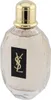 Transparenter Parfumflakon YSL Parisienne mit goldfarbenem Verschluss und zentralem Markenlogo vor weißem Hintergrund. Voir les images du produit