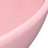 vidaXL oválne umývadlo Matt Pink 40x33 cm Keramika Náhľad obrázku produktu 5