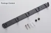 A black hook rack with mounting hardware displayed on a light gray surface. Voir les images du produit