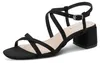 Tamaris Damen Sandalette aus Stoff mit Karree Spitze Produktbild-Vorschau 4