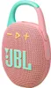 A pink JBL Clip 5 Bluetooth speaker with a teal handle. Produktbild-Vorschau