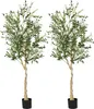 COSTWAY Lot de 2 oliviers artificiels, plante artificielle Voir les images du produit 1