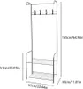 57cm kovový věšák na klobouky a kabáty Hak Shelf Náhled obrázku produktu 2