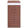 A brown bamboo laundry basket with a white lid and rope handles, shown against a white background. Náhľad obrázku produktu