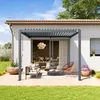 PRIMEYARD Pergola addossata 3x3 m montanti in alluminio con Anteprima dell’immagine prodotto 4