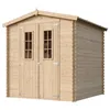 A wooden garden shed with double doors and two windows. Anteprima dell’immagine prodotto