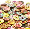 Oblique Unique 100x Holz Knöpfe Blumen Kinderknöpfe Buttons Produktbild-Vorschau 2