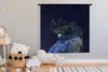 MuchoWow® Wandteppich Wandbehang Blauer Kakadu mit dunklem Produktbild-Vorschau 3