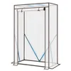 A white greenhouse with a brown frame, shown against a white background. Produktbild-Vorschau