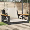 vidaXL Wiszący fotel z poduszką czarny 63x62x40 cm z Podgląd zdjęcia produktu 2