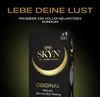 A product shot of a box of SKYN condoms with marketing text. Náhľad obrázku produktu