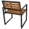 A single outdoor chair with a metal frame and wooden slats, shown from the back. Produktbild-Vorschau