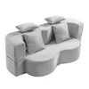 2-in-1 Cord Schlafsofa, modulares Bodensofa mit Kissen, 196 Produktbild-Vorschau 10