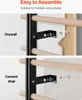 Two images showing how to assemble a wall-mounted gym apparatus to different wall types. Produktbild-Vorschau