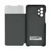 A black Samsung phone case with a flip cover is shown open, revealing the inside of the case and the back of the phone. Produktbild-Vorschau