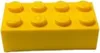 A single yellow LEGO brick on a white background. Produktbild-Vorschau