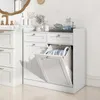 A white bathroom cabinet with a pull-down laundry hamper is shown in a well-lit room. Anteprima dell’immagine prodotto