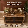 undekäfig Möbel, 120 cm Hundebox Möbel mit 4 Türen, Vintage Produktbild-Vorschau 6