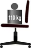 An illustration of a weight on an office chair, indicating the chair's weight capacity. Náhled obrázku produktu