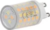 A single LED light bulb with a G9 base, showing its internal components and LEDs. Produktbild-Vorschau