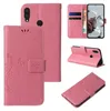 A collage of images showing a pink floral butterfly patterned phone case for a Huawei P20 Lite. Produktbild-Vorschau