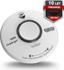 A white smoke alarm with a prominent test/reset button and branding. Produktbild-Vorschau