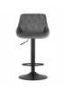 A gray velvet bar stool with a black base and stem, shown against a white background. Produktbild-Vorschau