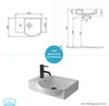 Alpenberger Waschplätze | Keramik Waschbecken Eckig Oval 45 Produktbild-Vorschau 6