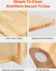 Collage of close-up shots highlighting features of a wooden coffee table. Produktbild-Vorschau
