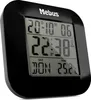 A black digital alarm clock with a large LCD screen displaying the time, date, and temperature. Anteprima dell’immagine prodotto